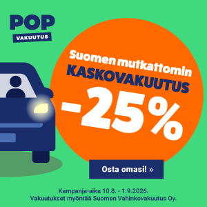 POP Vakuutus — henkilöautojen kaskovakuutukset −25 %
